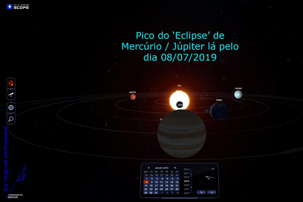 Pico Eclipse Mercúrio Júpiter